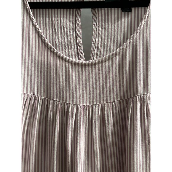 Lane Bryant size 22/24 pink stripe lace shoulders balloon sleeve Boho tunic - Picture 2 of 8